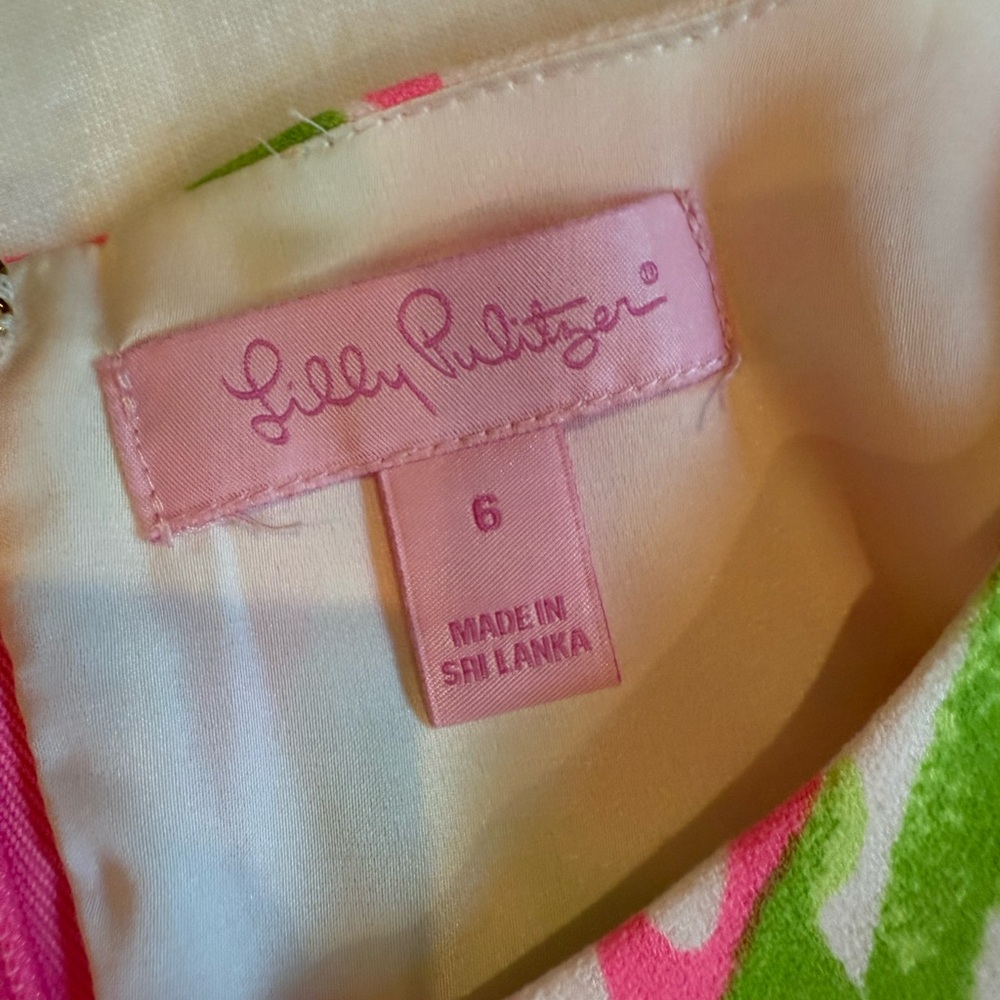 Lilly Pulitzer Donna Romper Pink Green Size 6 | Resort Wear - Picture 3 of 3
